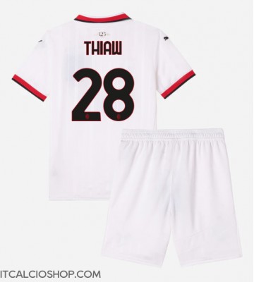AC Milan Malick Thiaw #28 Seconda Maglia Bambino 2024-25 Manica Corta (+ Pantaloni corti)